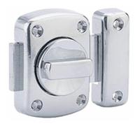 Verrou en applique - à bouton - sans cylindre - largeur 30 mm - chromé FTH THIRARD
