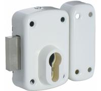 Verrou en applique - pour cylindre européen - 110 mm - Blanc - Arnov ISEO