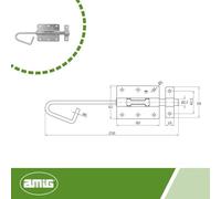 Verrou En Applique Pour Portes Serrure De Sécurité Pour Votre Maison Loquet Résistant Pour Portails Acier Zingué Couleur : Argenté 250 X Ø12 Mm