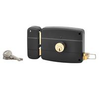 Verrou horizontal à double surface et à glissière pour porte d'entrée - 120 x 97 mm - Granit noir - 3 clés
