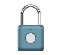 Verrou intelligent à empreintes digitales avec protection étanche et alarme antivol pour la sécurité sans clé sur les casiers et les vélos (bleu)