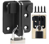 Verrou Porte Coulissante Serrure Volet Loquet Porte Verrou Portail à Bascule Boulon avec Vis(Noir, Right Open L)