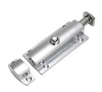 Verrou Porte Exterieur 1/3/5 pièces 4 pouces en alliage d'aluminium argent porte fenêtre sécurité tirer anneau ressort rebond boulon automatique loquet serrure(1PC)