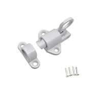Verrou Porte Exterieur Loquet de porte en alliage d'aluminium, boulon à fermeture automatique, anneau traction, verrouillage rebond ressort, loquet sécurité fenêtre(White)