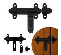 Verrou Porte Exterieur Universel en Acier, 300mm Noir, Résistant aux Intempéries - Idéal pour Garages, Portails, ADGO