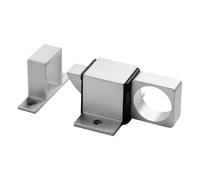 Verrou Porte Exterieur Verrou de porte automatique à ressort, verrouillage rebond, fenêtre, anneau traction sécurité, en alliage d'aluminium, antivol, loquet fermeture(Grey)