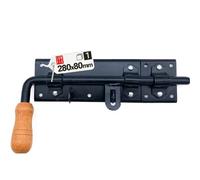 Verrou porte interieure 280x80mm, coulissante, loquet, serrure, cadenas metal, abri de jardin, portail garage, verrou a boulon, porte coulissante, targette, plastifieuse, droite, Lun Fix