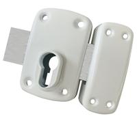 Verrou pour cylindre à profil européen 958E blanc sans cylindre HERACLES C5-95800EB