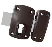 Verrou pour cylindre à profil européen 958E marron sans cylindre HERACLES C5-95800EM