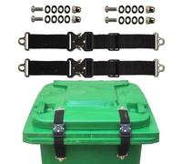 Verrou pour poubelle Avec Fixations Métalliques Sangles Réglables Anti-Vent | Lot de 2 verrous de poubelle extérieure Pour Animaux Sauvages Chien Extérieur Jardin