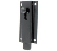 Verrou targette aluminium droit 120 mm noir RAL9005 BURGAUD 3VR92001