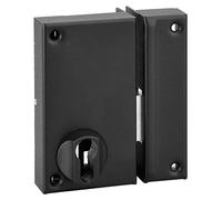 Verrou vertical pour porte de cave, double entrée, côté droit, 75x130 mm, noir