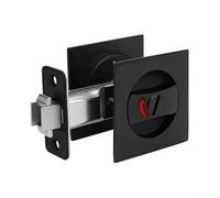 Verrou Zinc Alliage pour porte Intérieure Double Face Verrou | Indicateur vert, serrure affleurant, finition noire mate, installation pour facile, pour porte intérieure