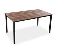Versa Amaia Table à Manger pour Cuisine, Terrasse, Jardin ou Salle à Manger, Dimensions (H x l x L) 76 x 80 x 140 cm, Bois et métal, Couleur: Noir
