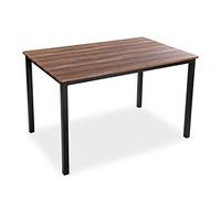Versa Amaia Table à Manger pour Cuisine, Terrasse, Jardin ou Salle à Manger, Dimensions (H x l x L) 76 x 80 x 120 cm, Bois et métal, Couleur: Noir