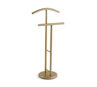 Versa Begna Valet de Nuit Moderne Multifonction avec 2 Cintres ou Portants pour Vêtements Homme ou Femme, Dimensions (H x L x P) 100 x 28,5 x 45 cm, Acier, Doré