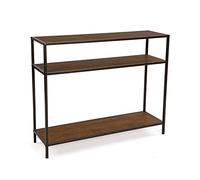 Versa Berlin Meuble d'Entrée Étroit pour Entrée ou Couloir, Table Console, avec étagère inférieure, Dimensions (H x l x L) 80 x 30 x 100 cm, Bois et métal, Couleur: Marron et Noir