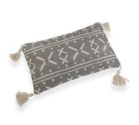 Versa Coussin Gris Pompons 10 x 30 x 50 cm, Multicolore, cuadrado, Décontracté