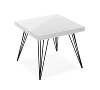 Versa Denver Table d'appoint pour Le Salon, la Chambre ou la Cuisine. Table Basse auxiliaire Moderne, Dimensions (H x l x L) 43 x 50 x 50 cm, Bois et métal, Couleur: Blanc