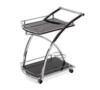 Versa Driana Chariot desserte la Cuisine, Le Salon ou la Salle à Manger, Chariot Rangement, Dimensions (H x l x L) 73 x 46 x 66 cm, Verre et métal, Couleur: Noir