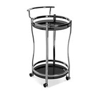 Versa Driana Chariot desserte la cuisine, le salon ou la salle à manger, Chariot rangement, Dimensions (H x l x L) 76 x 44,4 x 44,5 cm, Verre, métal chromé, Couleur: Noir