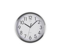 Versa Enkel Horloge Murale silencieuse décorative pour Cuisine, Salon, Salle à Manger ou Chambre à Coucher, Style Moderne, Dimensions (H x L x L) 20 x 4,1 x 20 cm, Aluminium, Blanc et Argent