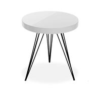 Versa Fontana Table d'appoint pour Le Salon, la Chambre ou la Cuisine. Table Basse auxiliaire Moderne, Dimensions (H x l x L) 55 x 51 x 51 cm, Bois et métal, Couleur: Blanc