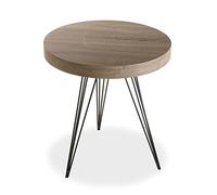 Versa Fontana Table d'appoint pour Le Salon, la Chambre ou la Cuisine. Table Basse auxiliaire Moderne, Dimensions (H x l x L) 55 x 50 x 50 cm, Bois et métal, Couleur: Marron et Noir