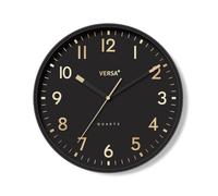 Versa Horloge Murale Noire en Plastique 4 x 30 x 30 cm - Marque EAN : 8420327559173