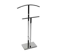 Versa Valet de nuit Lund – Multifonctionnel, 2 perchoirs, acier argenté, 100×20×52 cm