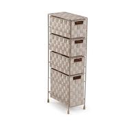 Versa Mannheim Meuble d'appoint pour Salle de Bain, Commode à 3 tiroirs pour Le Rangement, Rangement Moderne et ludique, Dimensions (H x L x P) 69 x 28 x 15,5 cm, métal et Nylon, Couleur Beige