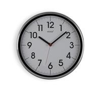 Versa Natxitua Horloge Murale décorative pour la Cuisine, Le Salon ou la Salle à Manger, Style Simple et Traditionnel, Dimensions (H x L x P) 30,5 x 30,5 x 4,3, Couleur Blanche et argentée