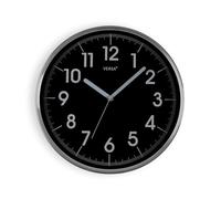 Versa Natxitua Horloge Murale décorative pour la Cuisine, Le Salon ou la Salle à Manger, Style Simple et Traditionnel, Dimensions (H x L x P) 30,5 x 30,5 x 4,3, Couleur Noire et argentée