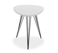 Versa Seatle Table d'appoint pour Le Salon, la Chambre ou la Cuisine. Table Basse auxiliaire Moderne, Dimensions (H x l x L) 60 x 50 x 50 cm, Bois et métal, Couleur: Noir et Blanc