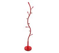 Versa Swindon Porte-Manteau Vêtements Portemanteau Style Minimaliste, avec 9 Crochets ou cintres pour vêtements ou Sacs, Dimensions (H x l x L) 185 x 32 x 32 cm, Métal, Couleur: Rouge