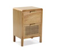 Versa Table de Chevet en rotin de Style provençal, Dimensions (H x L x l) 60 x 30 x 40 cm, Bois MDF, Bois Marron