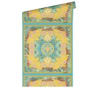 Versace 387031 Papier peint mural de luxe Motif jungle Multicolore Vert Palmiers Violet Or Bleu Logo Medusa 10,05 x 0,70 m Fabriqué en Allemagne