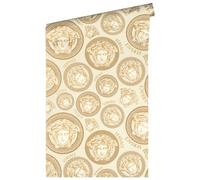 Versace Wallpaper 386115 Papier peint intissé avec logo Medusa légèrement brillant 10,05 x 0,70 m Fabriqué en Allemagne