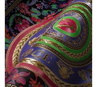 Versace Wallpaper 387051 Papier peint de luxe Motif fleurs multicolores Rose/vert/doré/noir 10,05 x 0,70 m Fabriqué en Allemagne