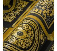 VERSACE WallPAPER Baroque Floral 387043 Noir Or Designer Logo Medusa 10,05x0,70m