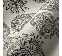 VERSACE WallPAPER Blanc Noir Argent Designer Logo Medusa 386102 10,05x0,70m