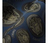 VERSACE WallPAPER Bleu Beige perlé Noir Papier Peint Logo Medusa 386113