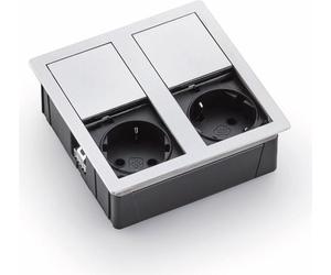 VersaHit : Bloc de prises double, blanc mat - Schuko 2 prises avec couvercle coulissant / prises