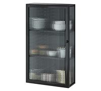 Versaile Bahroom & Kichen Sorage Soluion Armoire murale avec porte simple pour économiser de l'espace Noir