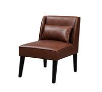 Versanora Fauteuil Chaise de Repos Lecture Relaxation Moderne en Faux Cuir Brun avec Coussins Teamson Home Marc VNF-00087-EU
