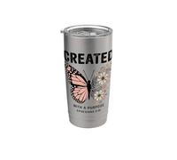 Verset biblique bohème fleuri - Femmes chrétiennes Gobelet isotherme en acier inoxydable double paroi