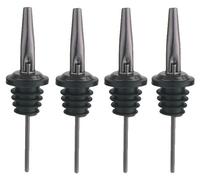 Verseur pour alcool, en acier inoxydable durable, conception anti-gouttes, lot de 4 verseurs noirs