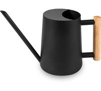 Verseuse en acier inoxydable, 1000 ml, avec un bec verseur long et une poignée en bois, noire