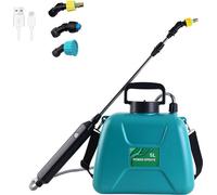 （Vert，5L）Electrique Pulvérisateur électrique avec sangle et buse réglable Pulvérisateur à pression rechargeable Cinq avec modes de pulvérisation Tube télescopique en acier pour le jardinage Lavage de