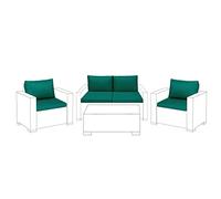 Vert de remplacement 8 pièces Ensemble de coussins d'assise pour Keter Allibert California extérieur de mobilier de jardin